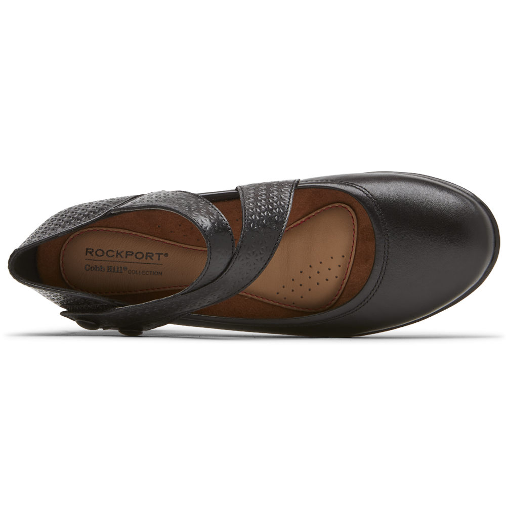 Rockport Wedges Dam Svarta - Cobb Hill Kailyn Asymmetrical Mary Jane - IATMX9475